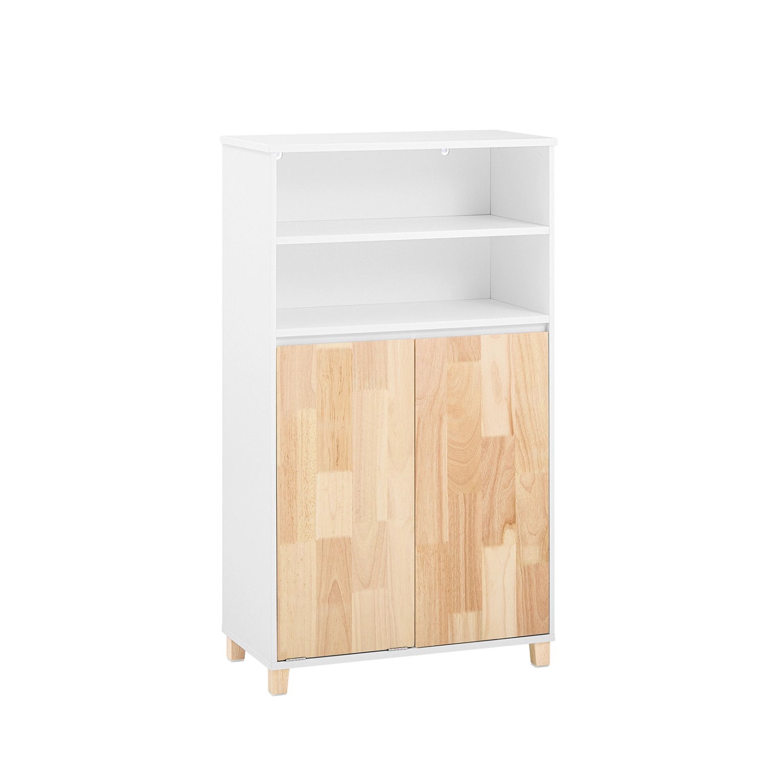 SoBuy Wäscheschrank mit Wäschesack Badschrank Badregal Weiß-Natur BZR143-WN günstig online kaufen