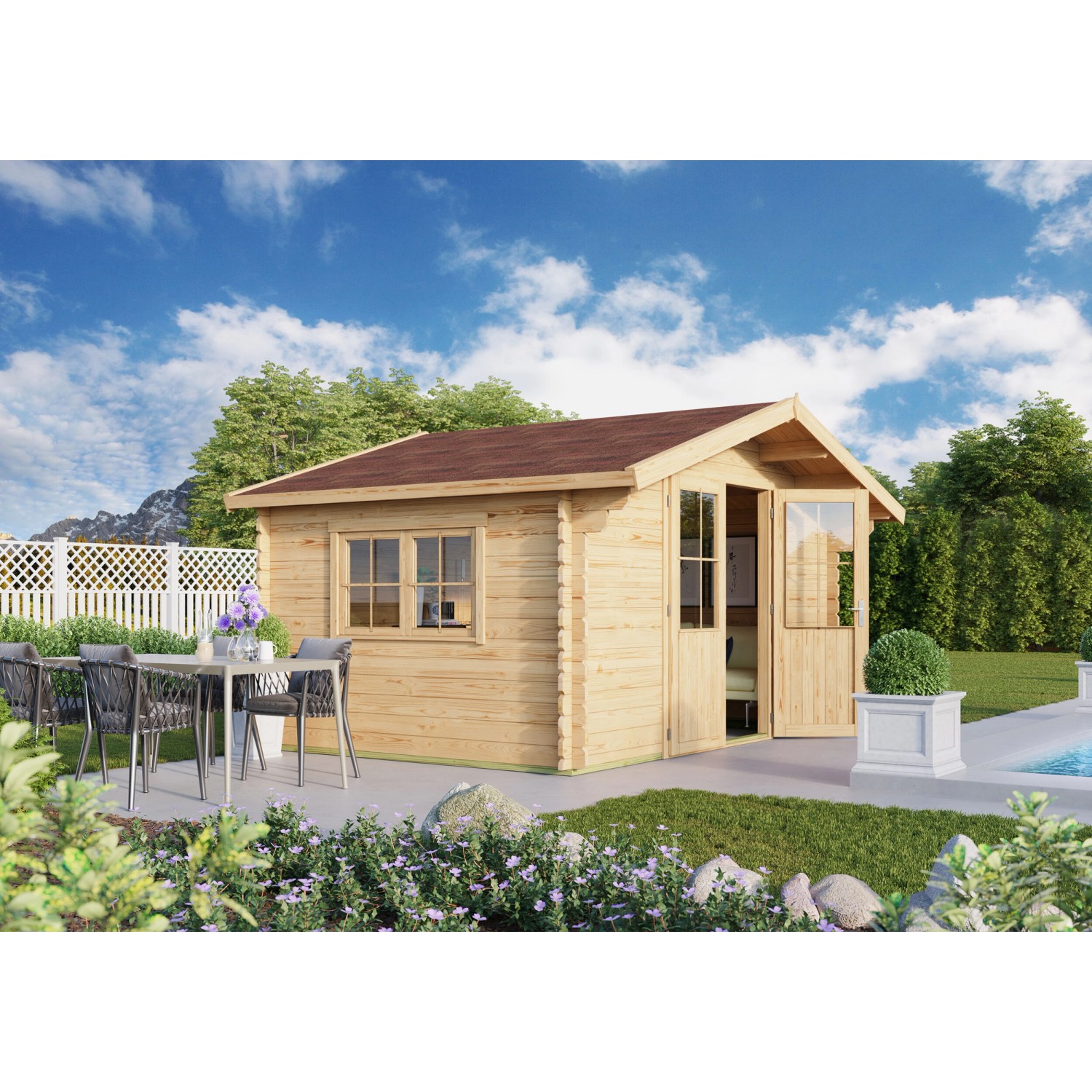 Fjordholz Gartenhaus Modell David 34 Farblos Imprägniert günstig online kaufen