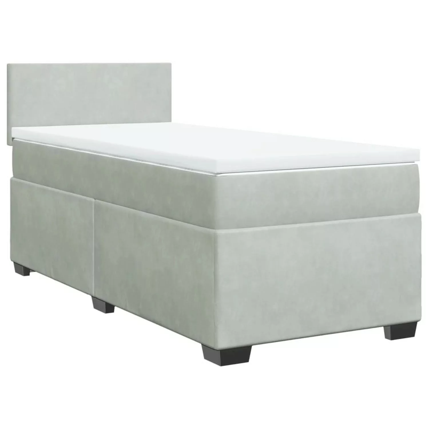 vidaXL Boxspringbett mit Matratze Hellgrau 80x200 cm Samt2101784 günstig online kaufen