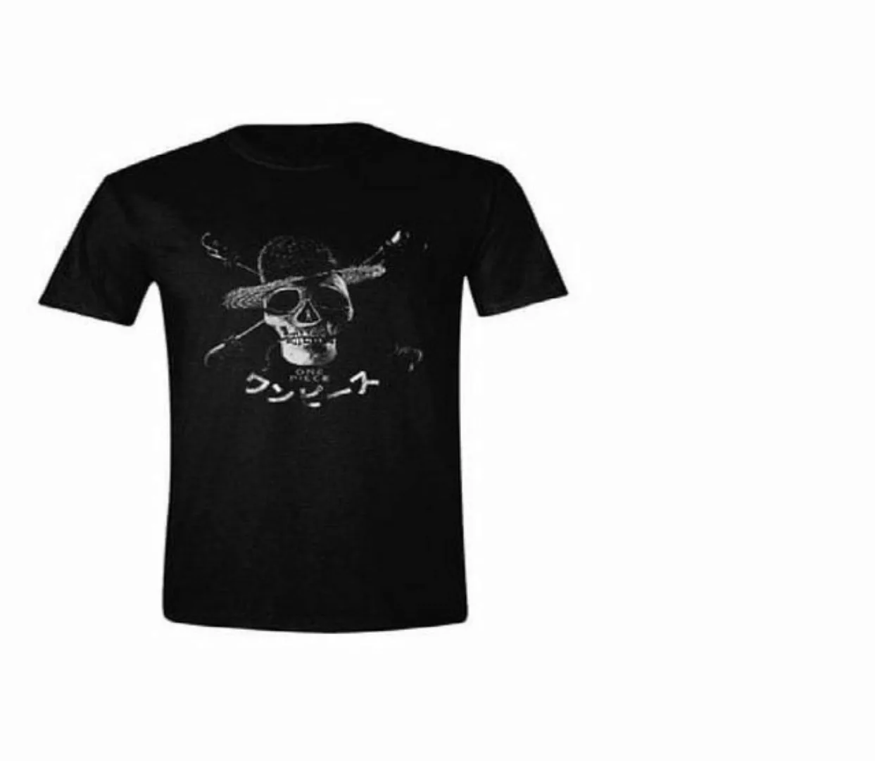 One Piece Anime T-Shirt One Piece Live Action T-Shirt Greyscale Skull 2XL günstig online kaufen