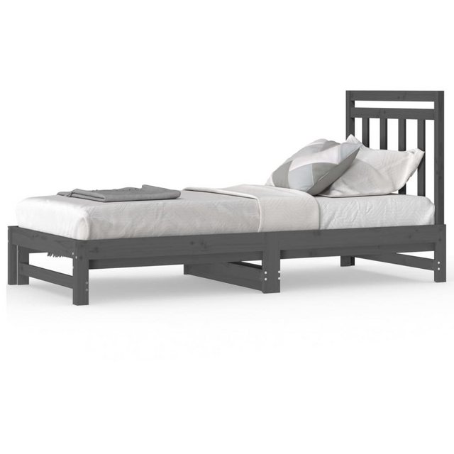 vidaXL Gästebett Tagesbett Gästebett Ausziehbar Grau 2x90x200 cm Massivholz günstig online kaufen