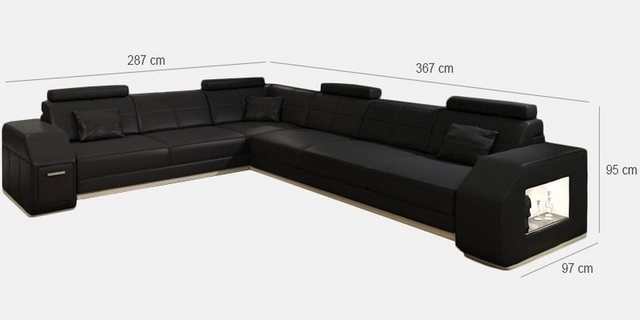 Xlmoebel Ecksofa Ledersofa Eckcouch Polstersofa Wohnlandschaft ElsterS Ecks günstig online kaufen