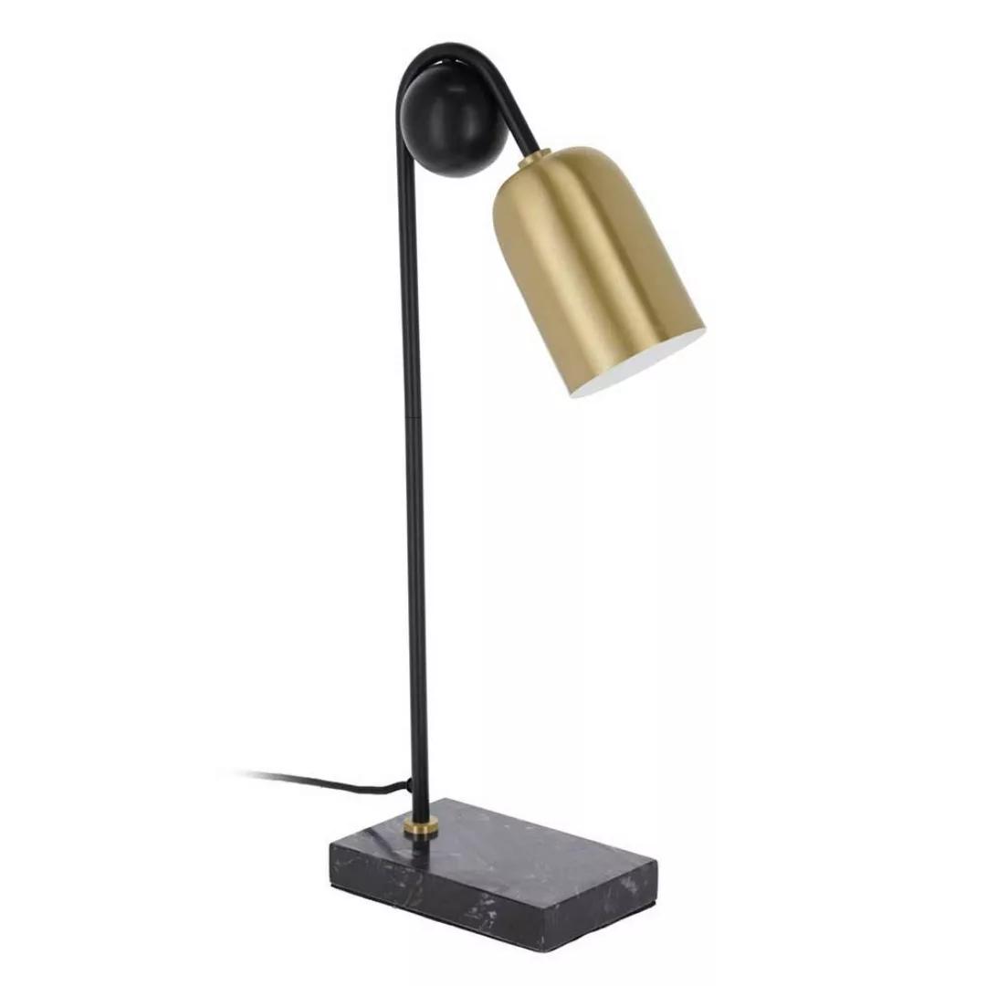 Tischlampe modern in Schwarz und Messingfarben Marmorfuß günstig online kaufen