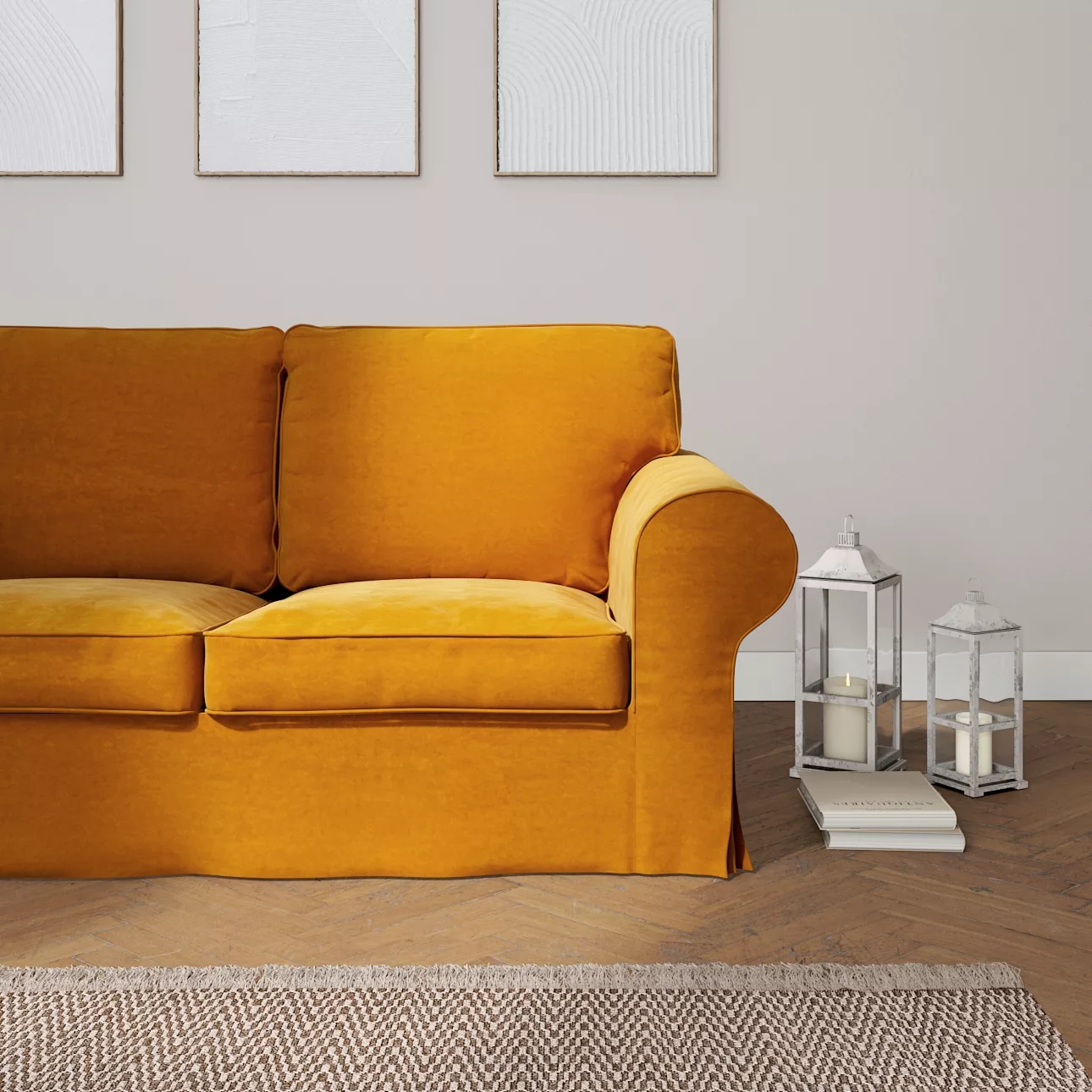 Bezug für Ektorp 2-Sitzer Schlafsofa NEUES Modell, honiggelb, Sofabezug für günstig online kaufen