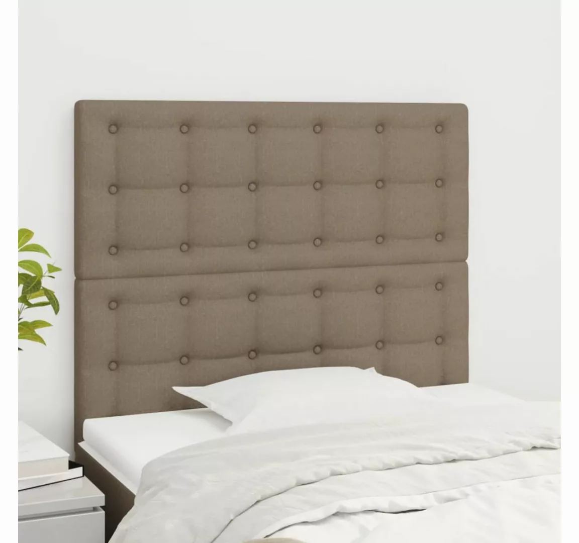 vidaXL Bett, Kopfteile 2 Stk. Taupe 80x5x78/88 cm Stoff günstig online kaufen