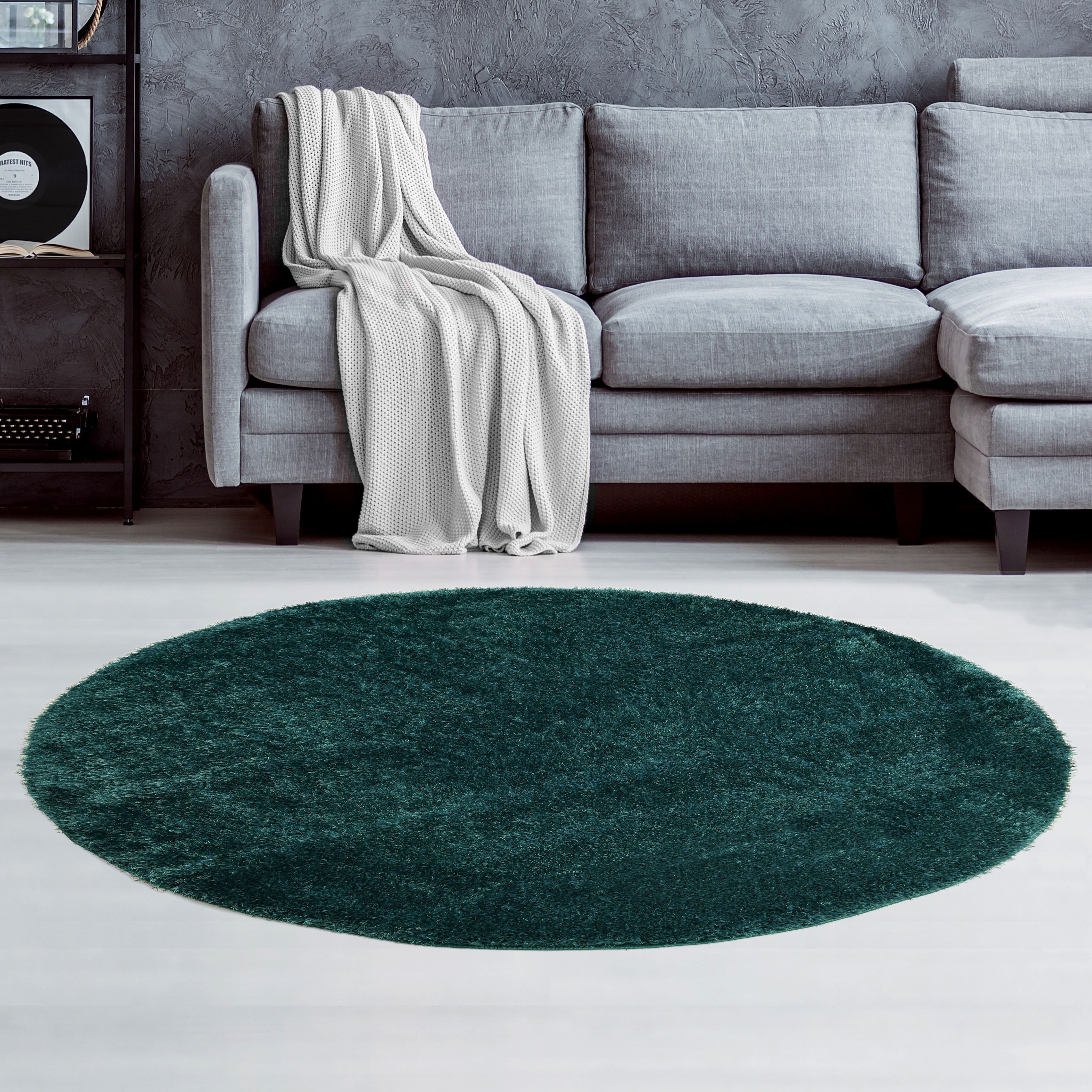 my home Hochflor-Teppich Malin, rund, Höhe: günstig online kaufen