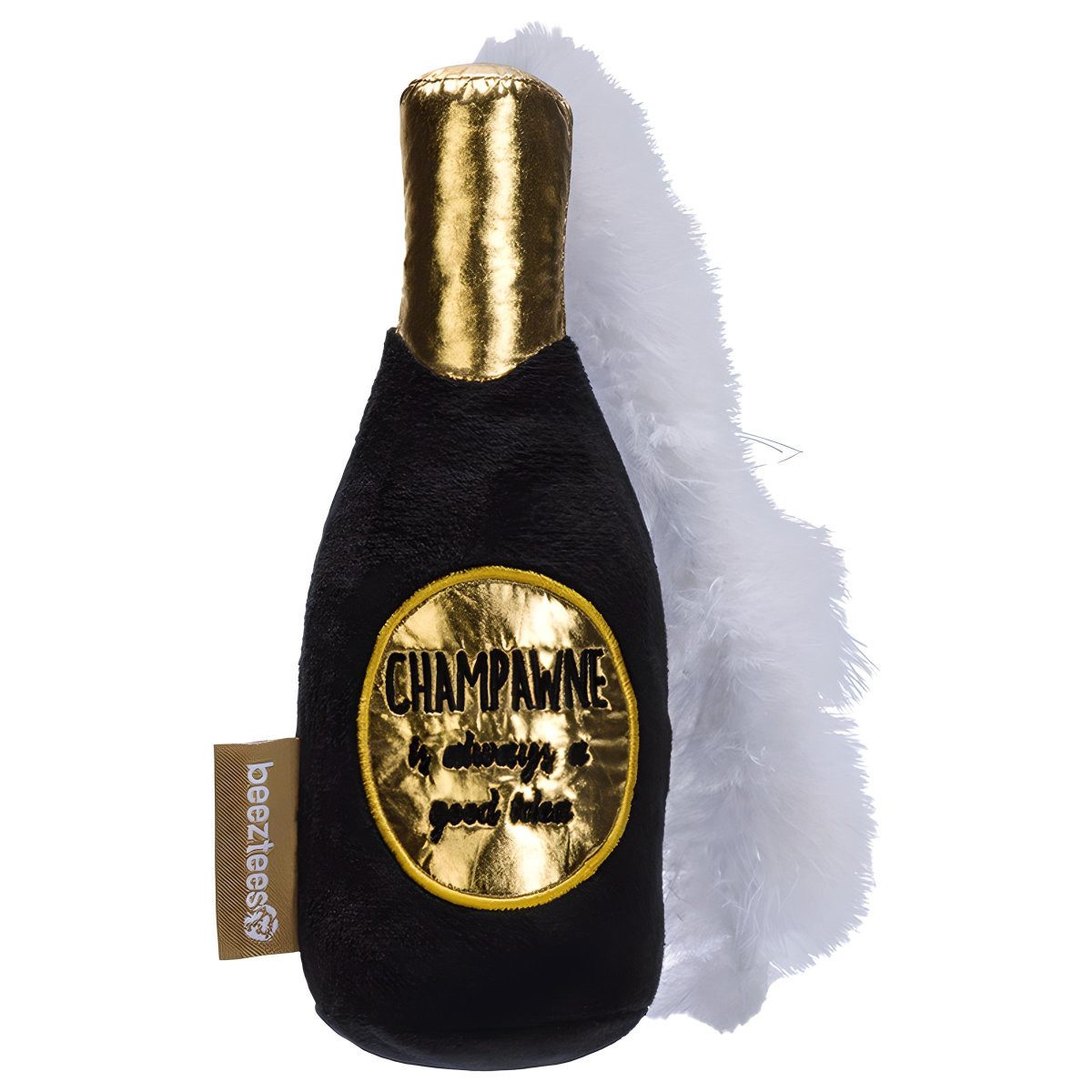 Beeztees Tierkuscheltier Katzenspielzeug Champagnerflasche schwarz günstig online kaufen