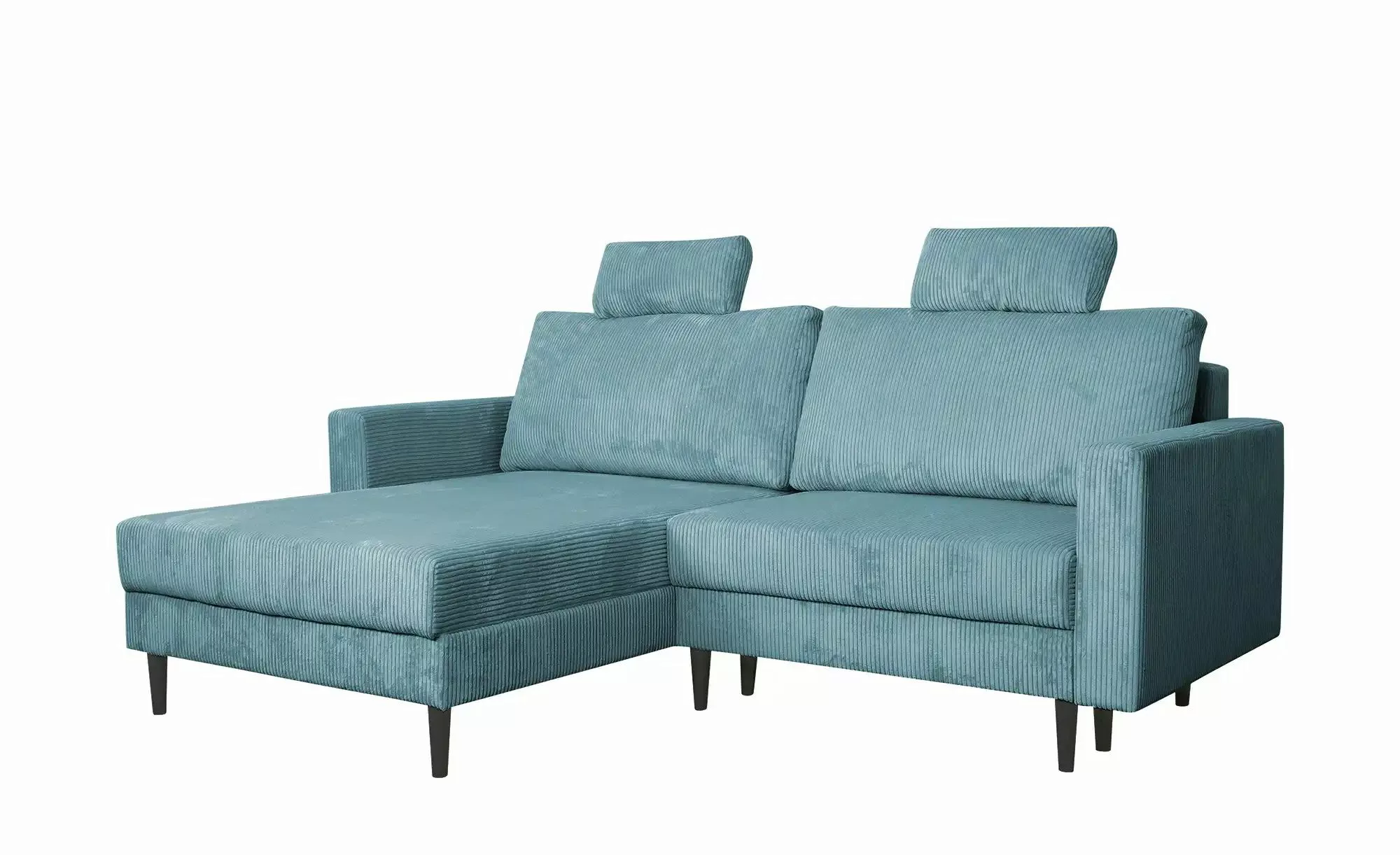 uno Ecksofa trendiger Cordstoff Livorno ¦ blau ¦ Maße (cm): B: 221 H: 105 T günstig online kaufen