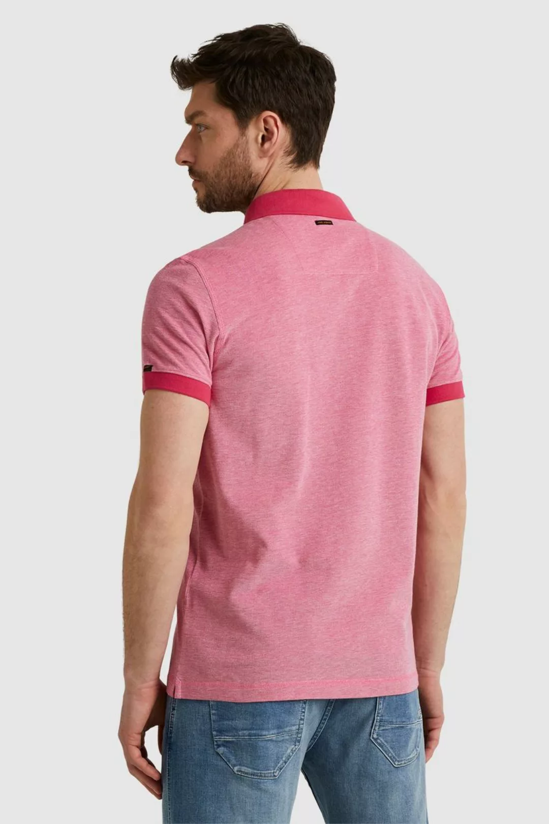 PME Legend Two Tone Piqué Poloshirt Rosa - Größe L günstig online kaufen