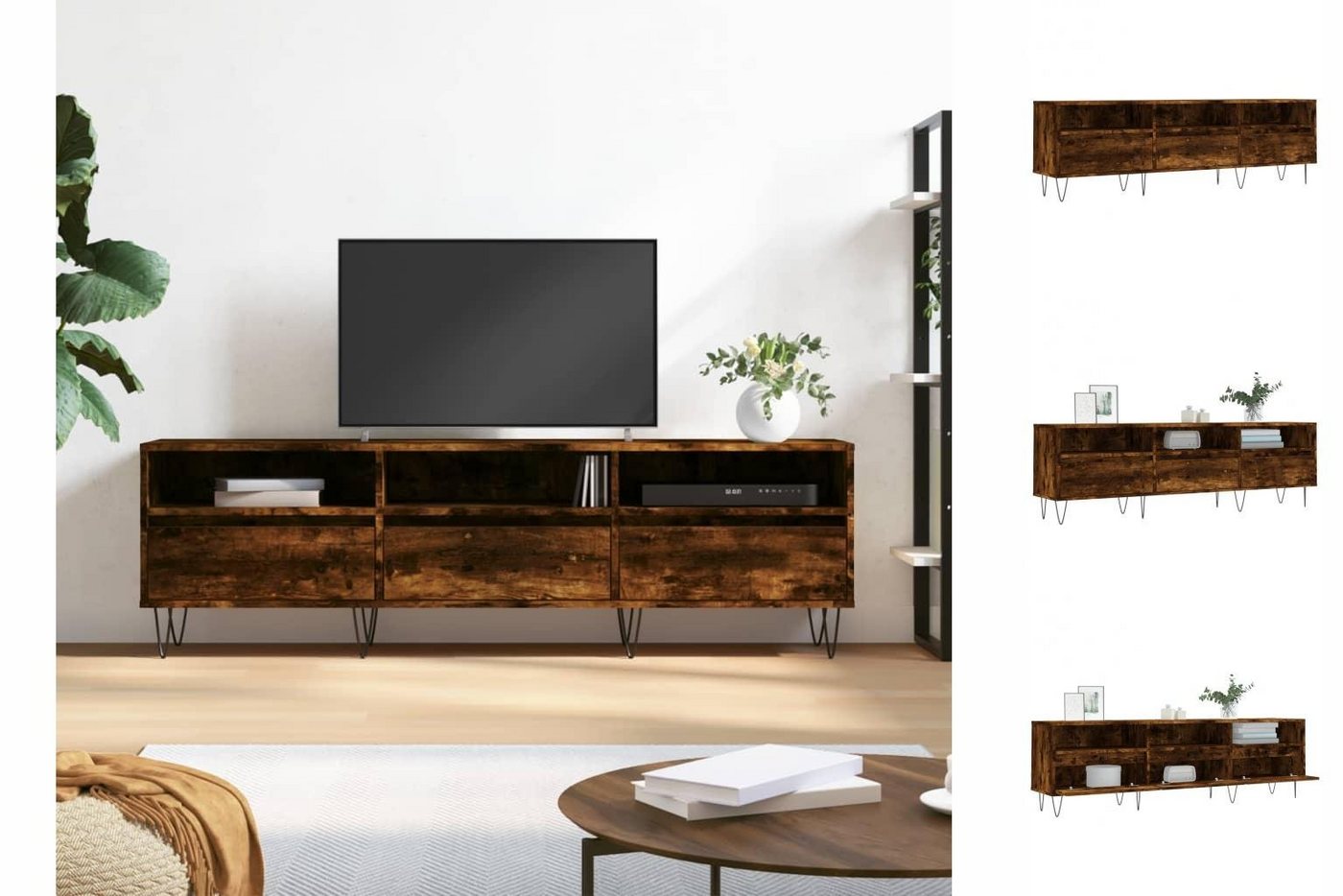 vidaXL TV-Schrank TV-Schrank Räuchereiche 150x30x44,5 cm Holzwerkstoff günstig online kaufen