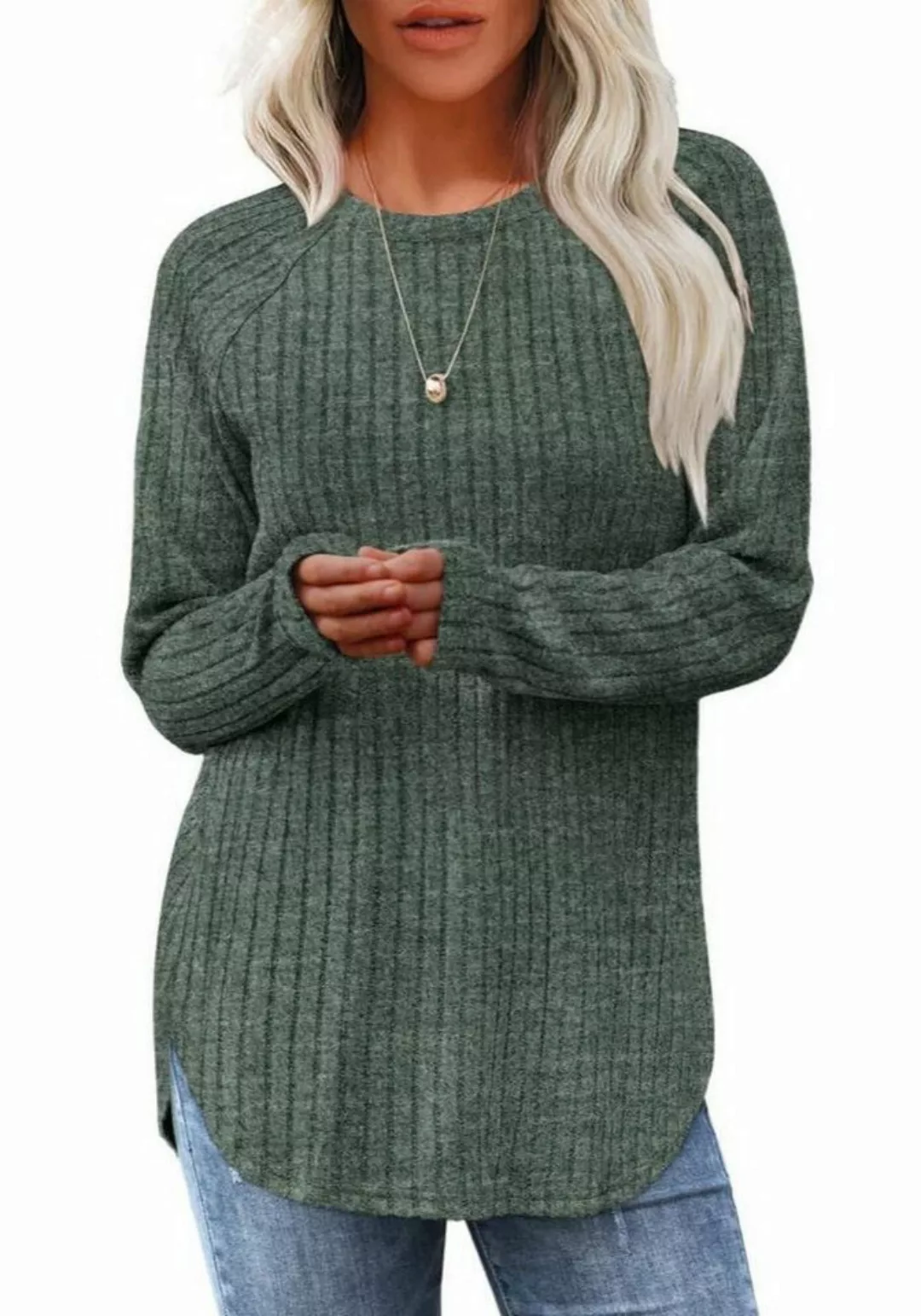 Nebelmeer Strickpullover Frauenbekleidung Herbst lockeres Rundhalsaufzug To günstig online kaufen