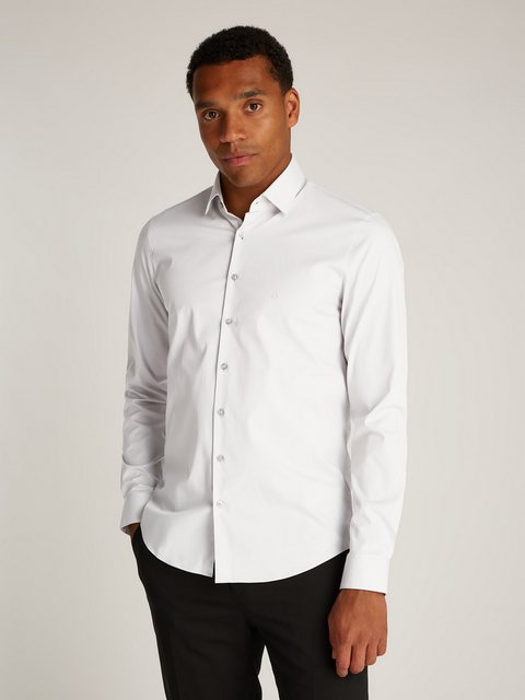 Calvin Klein Businesshemd POPLIN STRETCH SLIM SHIRT mit Kentkragen, Logopri günstig online kaufen