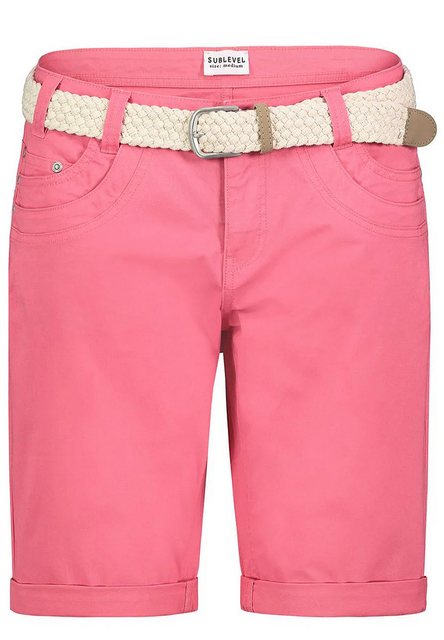 SUBLEVEL Bermudas Chinoshorts mit Flechtgürtel Twill Bermuda Hose Twill Sho günstig online kaufen