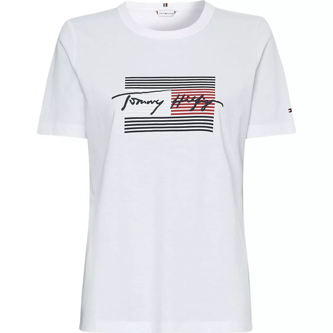 Tommy Hilfiger Regular Flag Kurzarm Rundhalsausschnitt T-shirt XL White günstig online kaufen