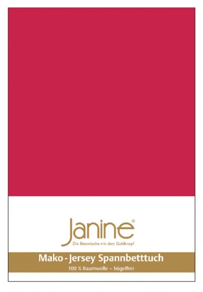 Janine Janine Spannbetttuch Mako-Feinjersey 5007 rot (61) Größe:  150x200 c günstig online kaufen