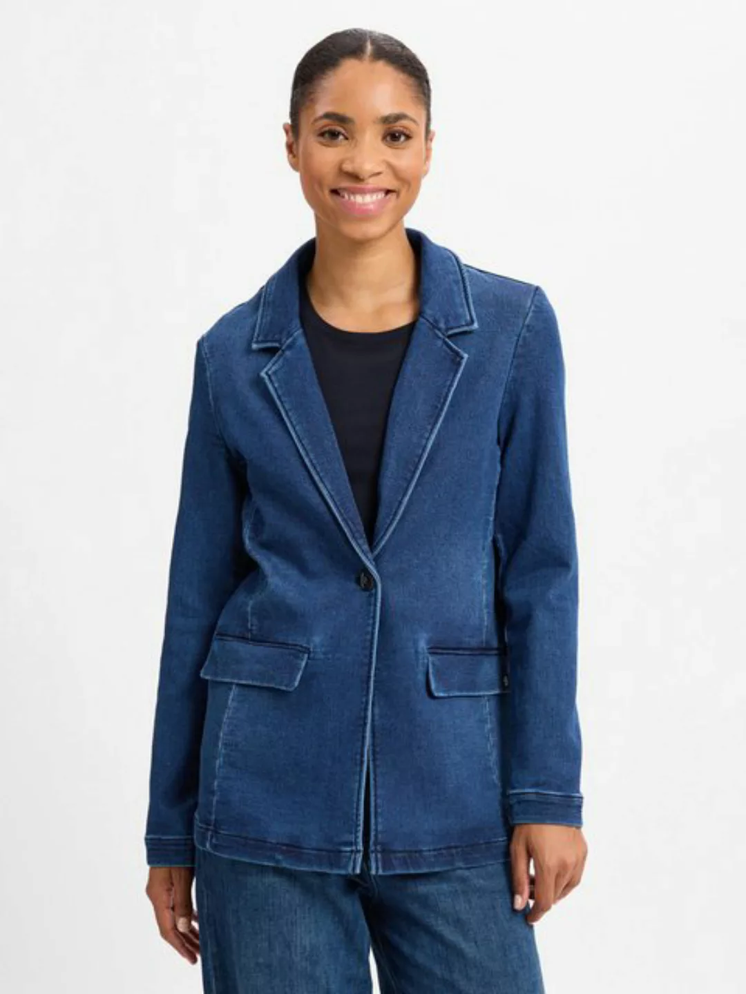 s.Oliver Jackenblazer Antaillierter Blazer aus Sweat-Denim günstig online kaufen