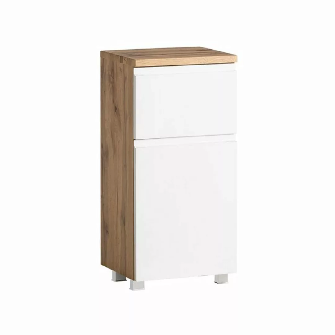 Lomadox Unterschrank VASTO-03-WHITE Badezimmer 40cm in Wotan Eiche Nb. mit günstig online kaufen