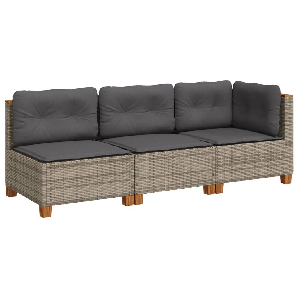 vidaXL Loungesofa Gartensofa mit Kissen 3-Sitzer günstig online kaufen