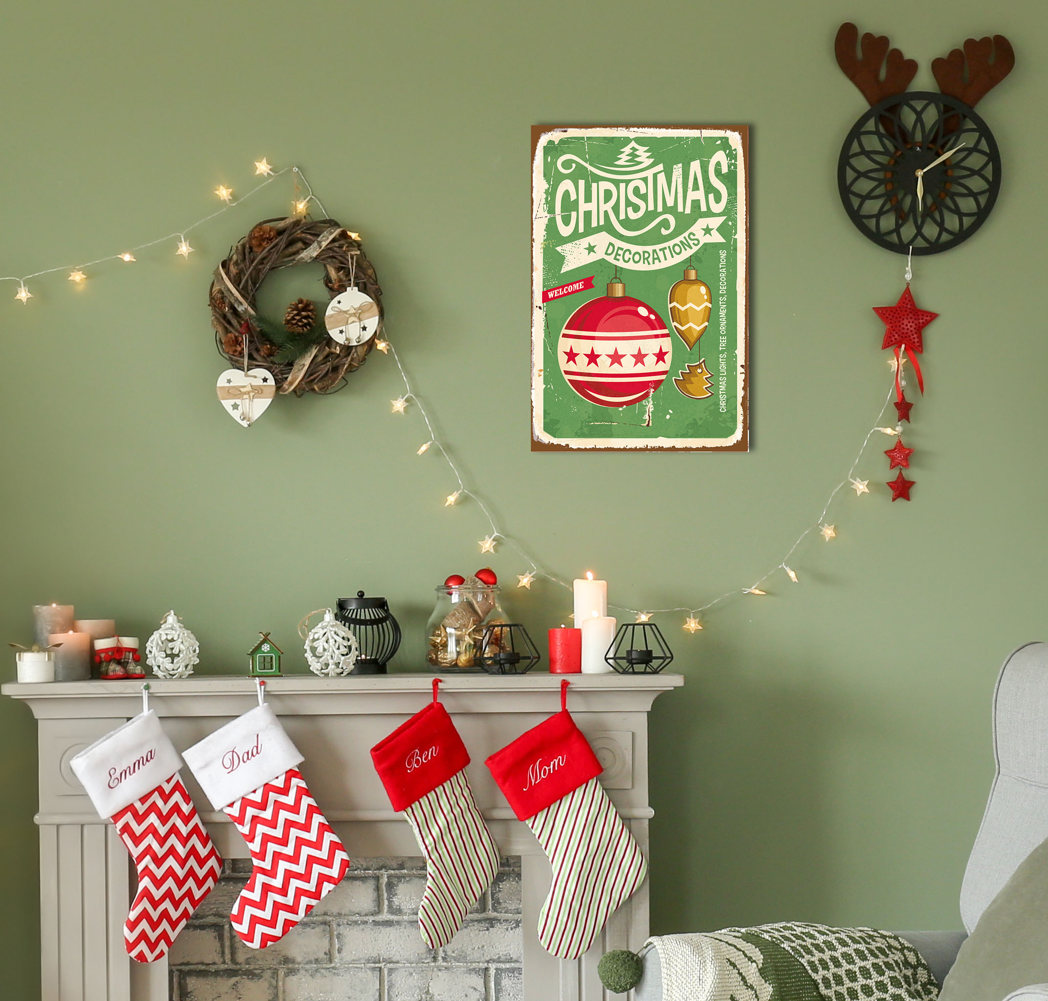 queence Metallbild »Christmas Decorations«, (1 St.) günstig online kaufen