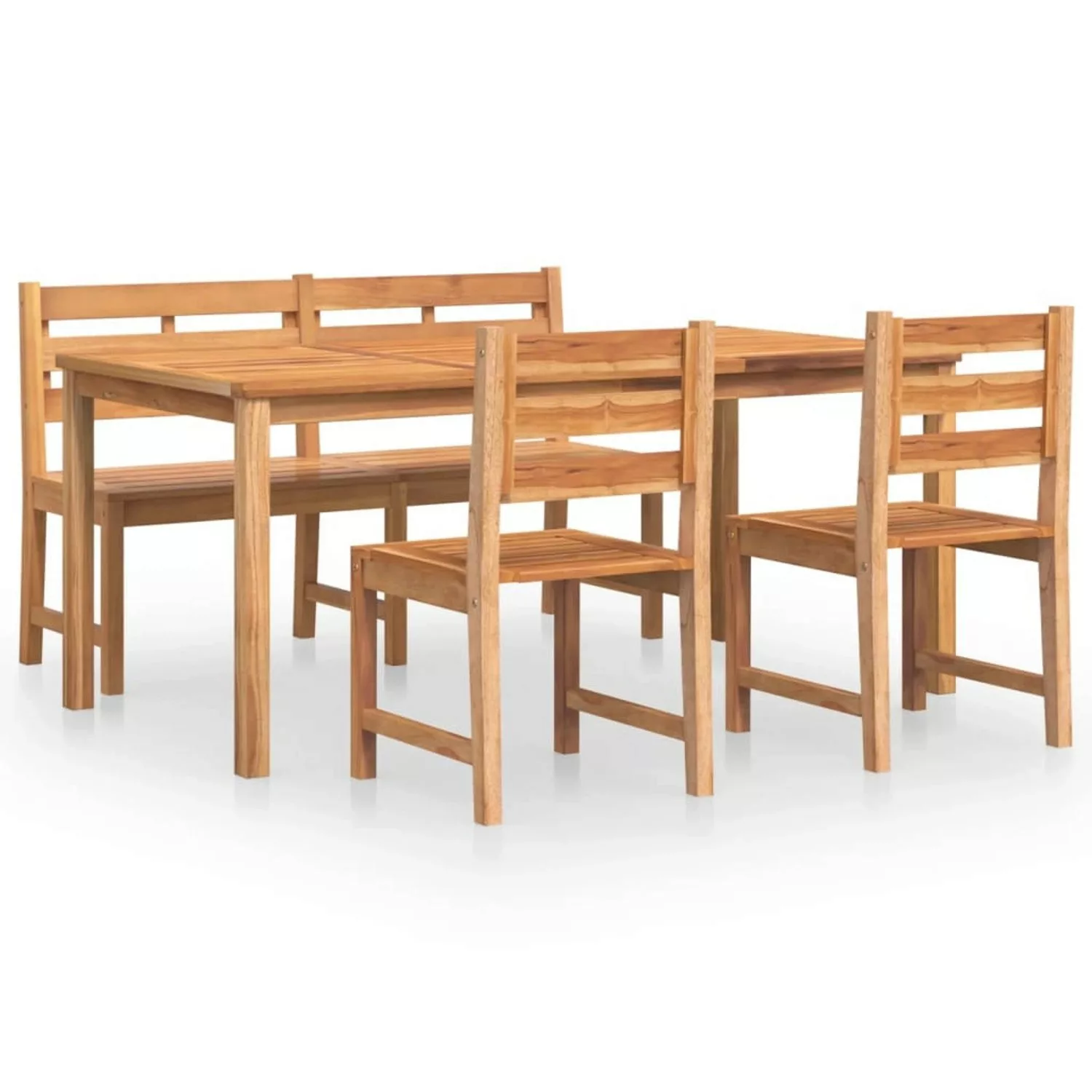 Vidaxl 4-tlg. Garten-essgruppe Massivholz Teak günstig online kaufen