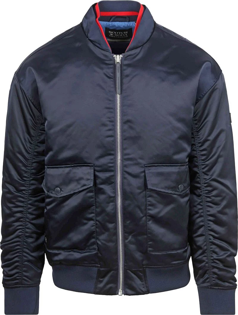 Scotch and Soda Satin Bomberjack Navy - Größe M günstig online kaufen