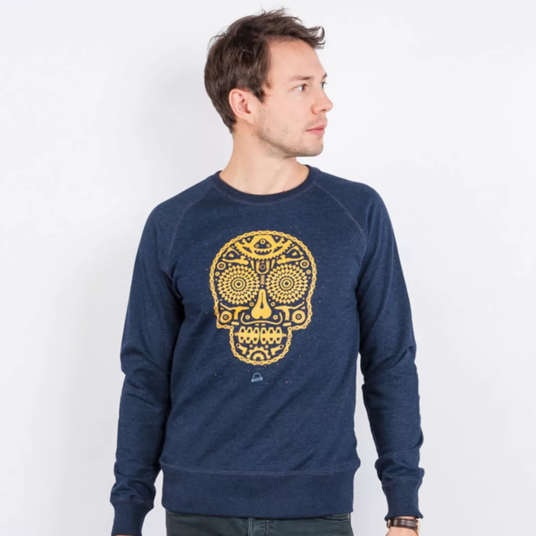 Douze – Bike Skull - Mens Recycled Organic Sweatshirt günstig online kaufen