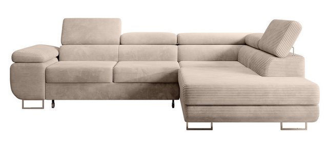 DB-Möbel Ecksofa "Stella Poso" - L-Sofa mit Schlaffunktion, Bettkasten,Velo günstig online kaufen