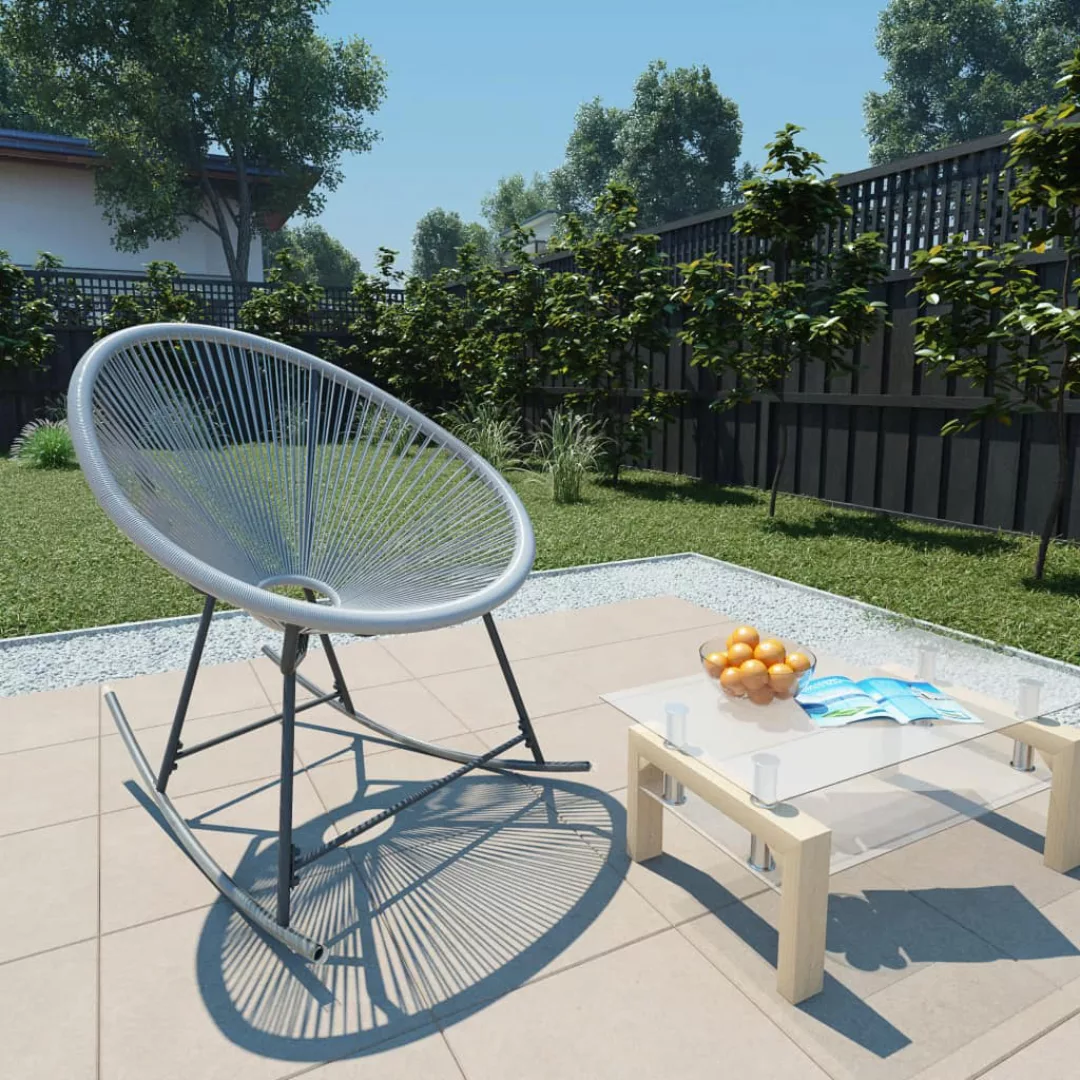 Garten-mond-schaukelstuhl Grau Poly Rattan günstig online kaufen