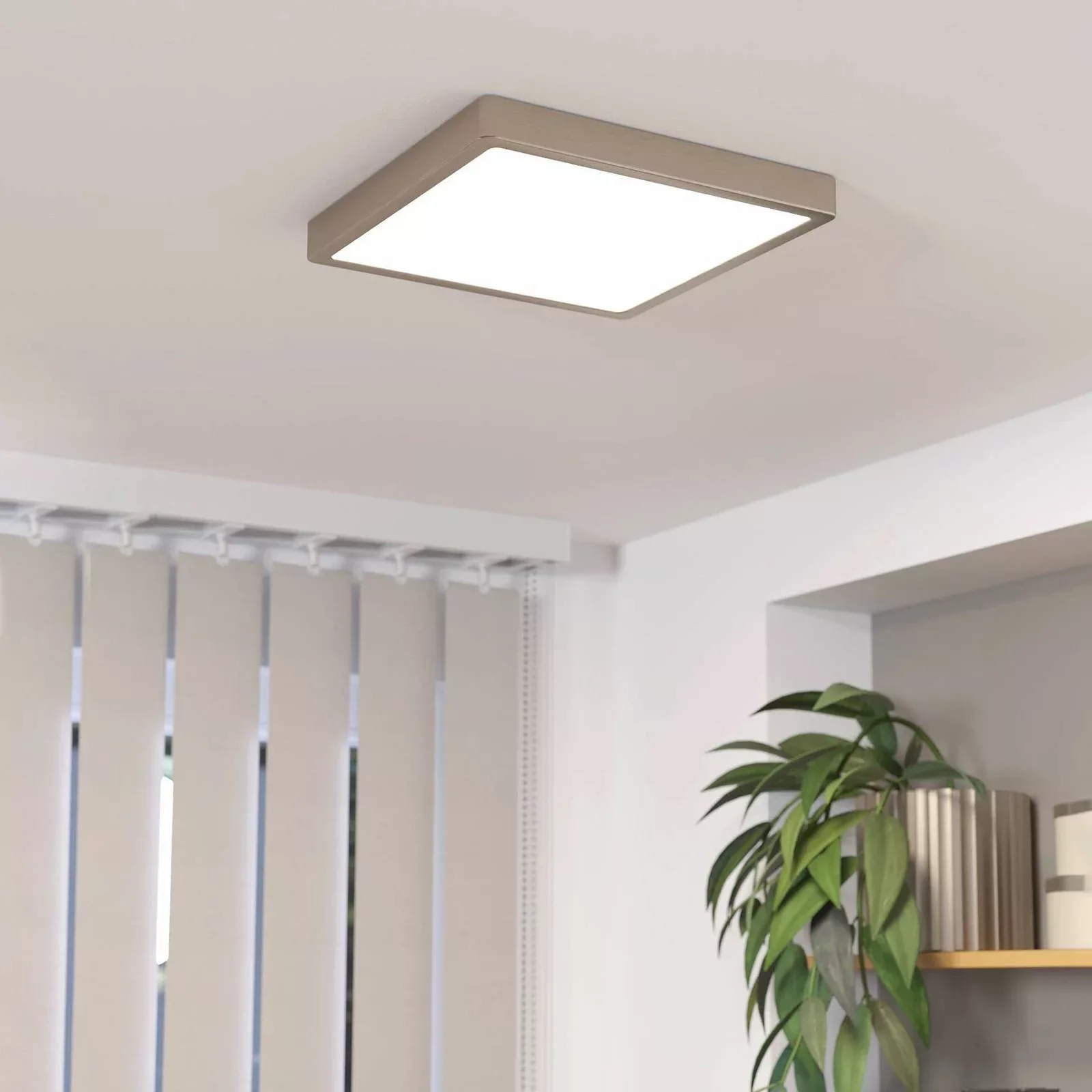 LED-Anbaupanel Fueva 5 IP20 830 nickel 28,5x28,5cm günstig online kaufen