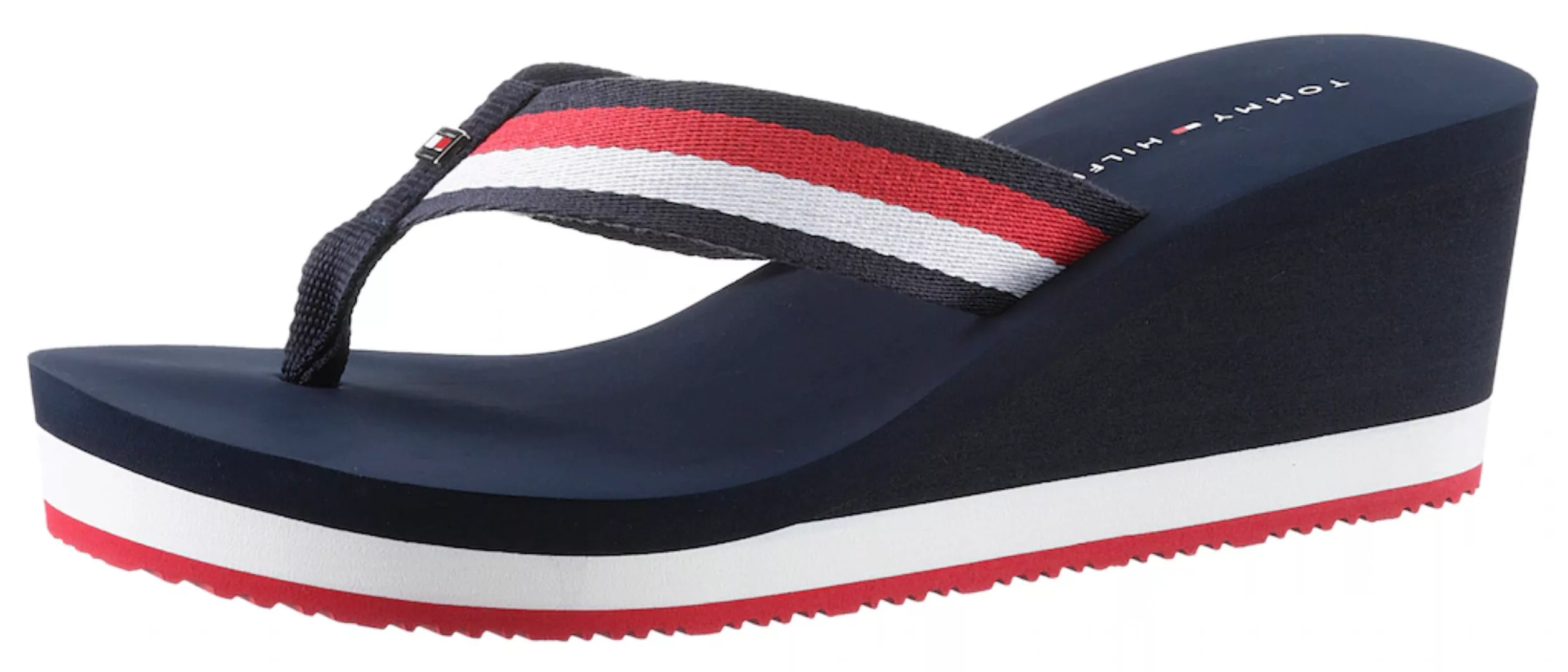 Tommy Hilfiger Dianette "CORPORATE WEDGE BEACH SANDAL", Keilabsatz, Sommers günstig online kaufen