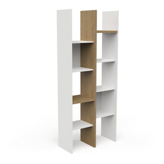 habeig Bücherregal Standregal Aktenschrank Schrank Kommode Weiß Natur, beli günstig online kaufen