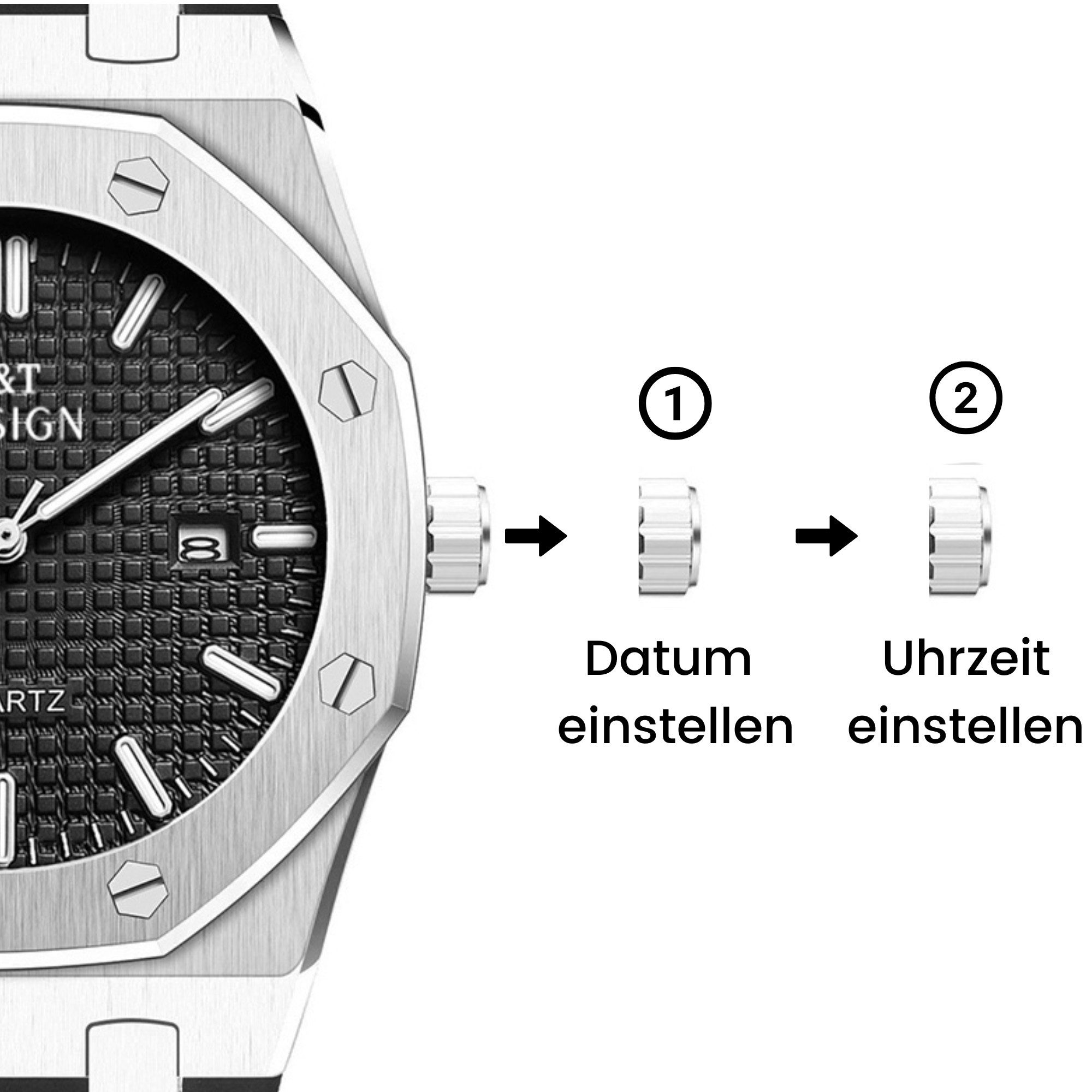 S&T Design Quarzuhr Herren Uhr Edelstahl günstig online kaufen
