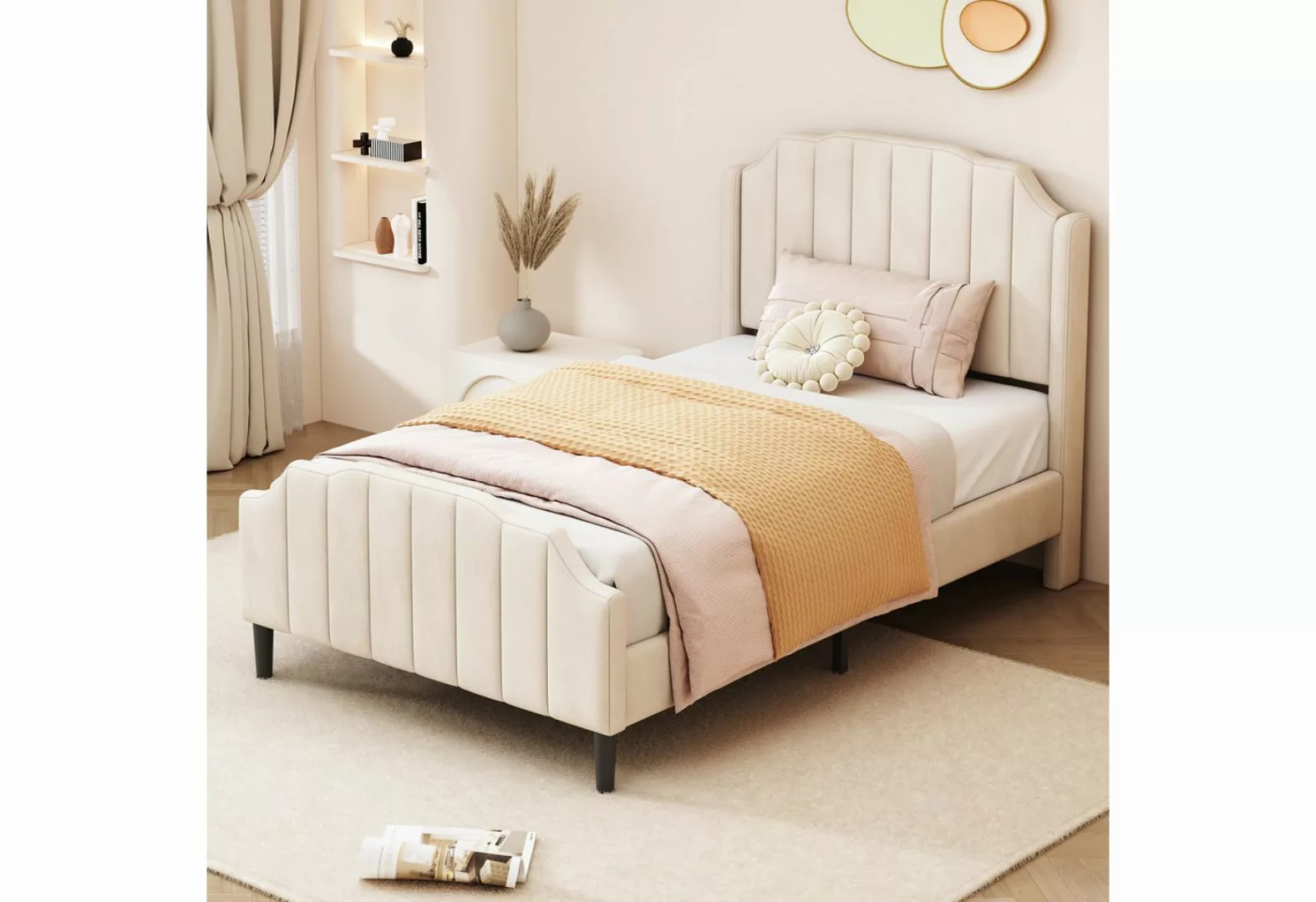 SOFTWEARY Polsterbett (Einzelbett mit Lattenrost, 90x200 cm), gepolsterter günstig online kaufen