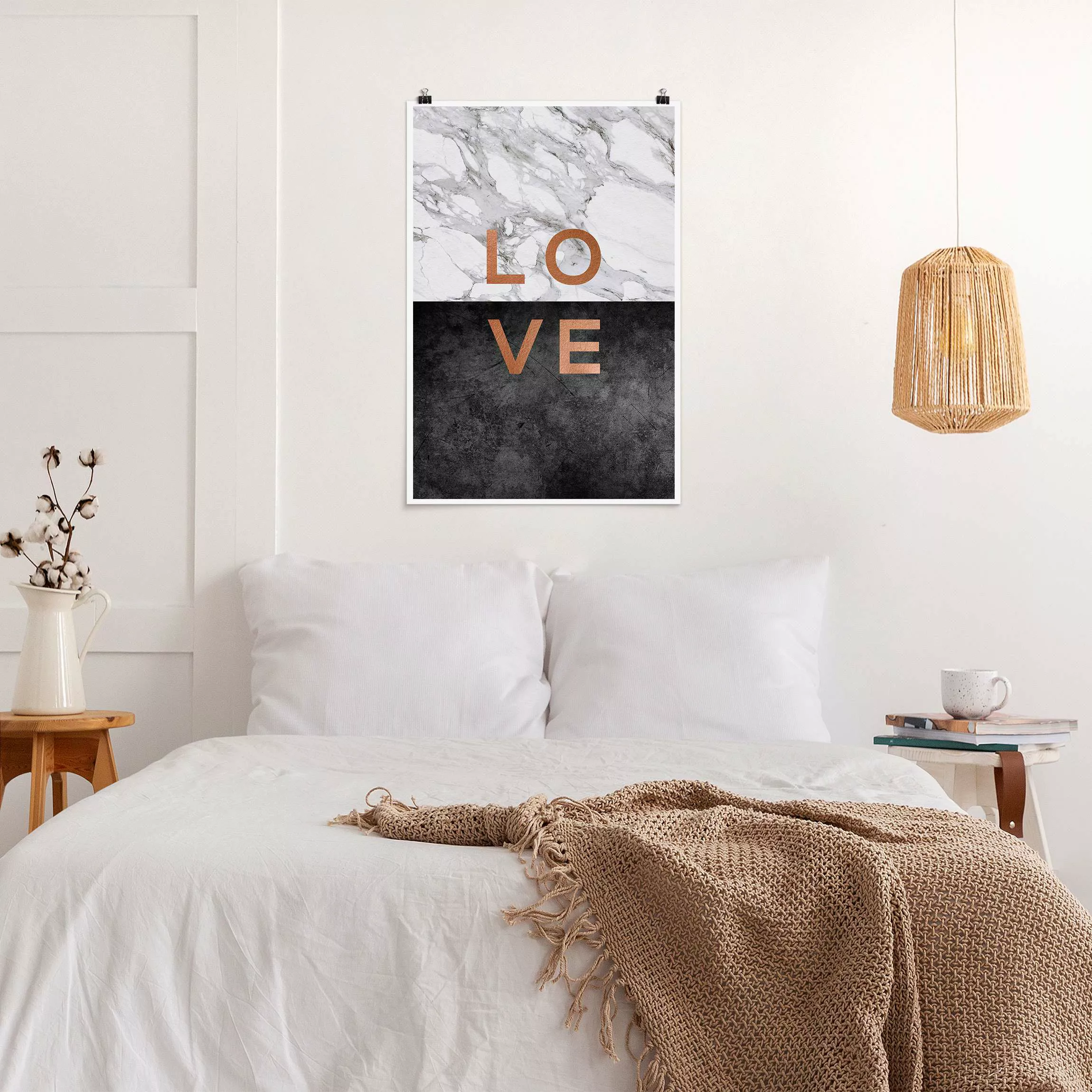 Poster Love Kupfer und Marmor günstig online kaufen