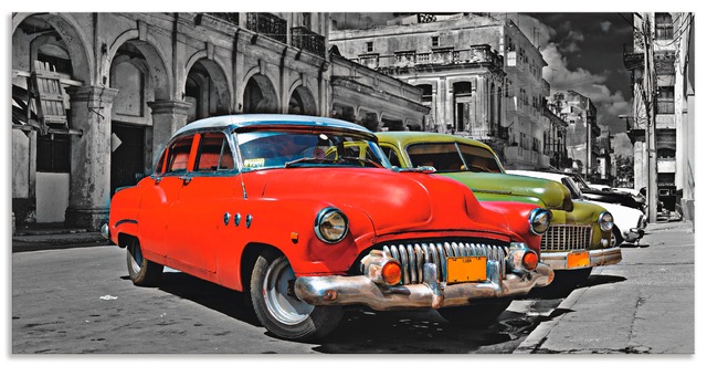 Artland Wandbild "Ansicht von bunten Havanna Autos", Auto, (1 St.), als Alu günstig online kaufen