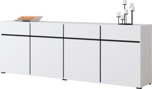 INOSIGN Sideboard »Cross,Breite 225 cm, moderne grifflose Kommode,4 Türen/4 günstig online kaufen