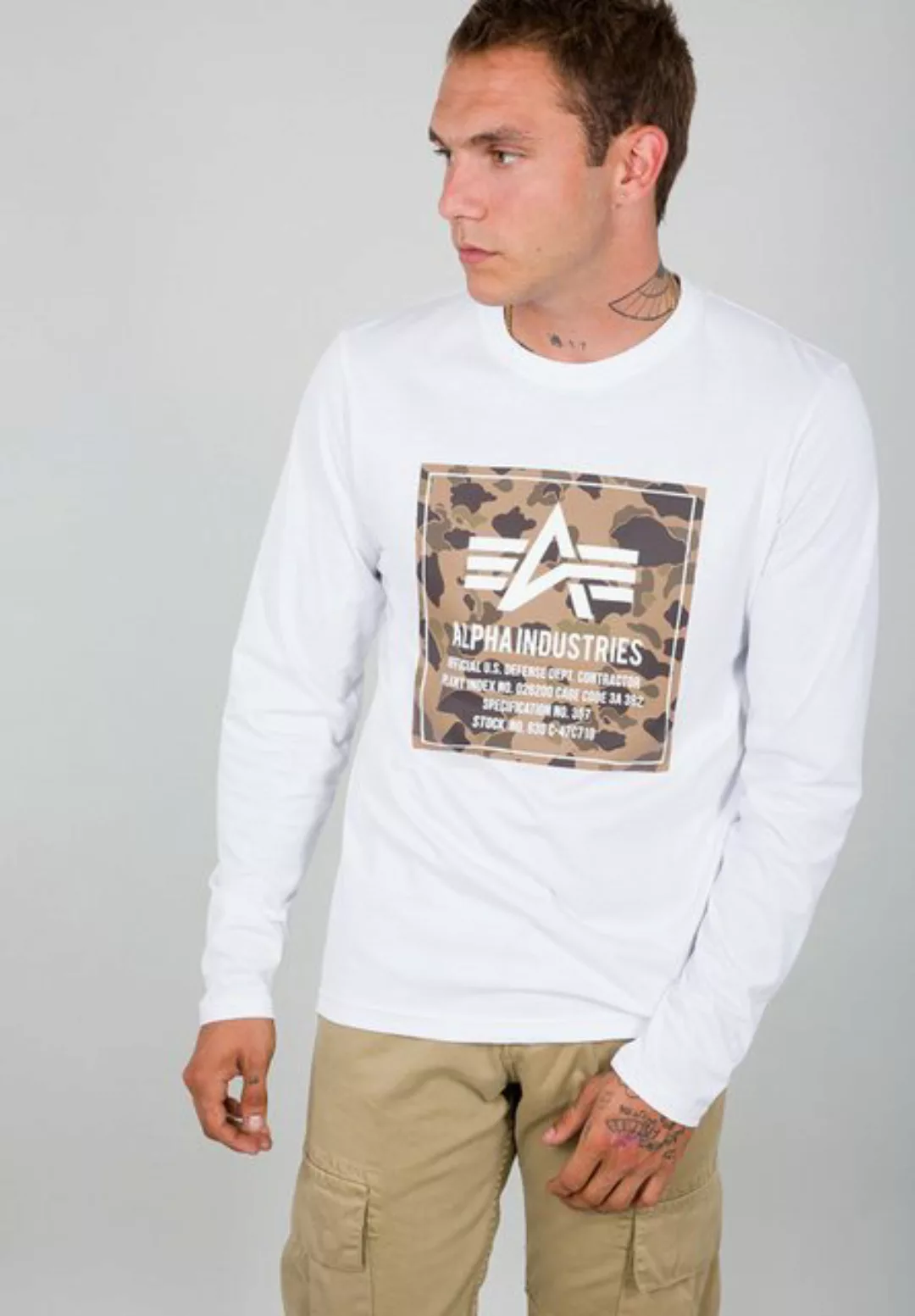 Alpha Industries Longsleeve ALPHA INDUSTRIES Men - Longsleeves Camo Block L günstig online kaufen