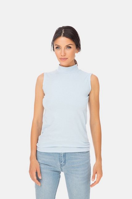 Evoni T-Shirt Basic Shirt ärmellos Halbkragen Tank-Top günstig online kaufen