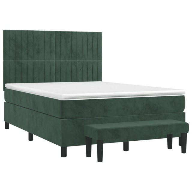 vidaXL Boxspringbett Boxspringbett mit Matratze und Fusshocker Samt (140 x günstig online kaufen