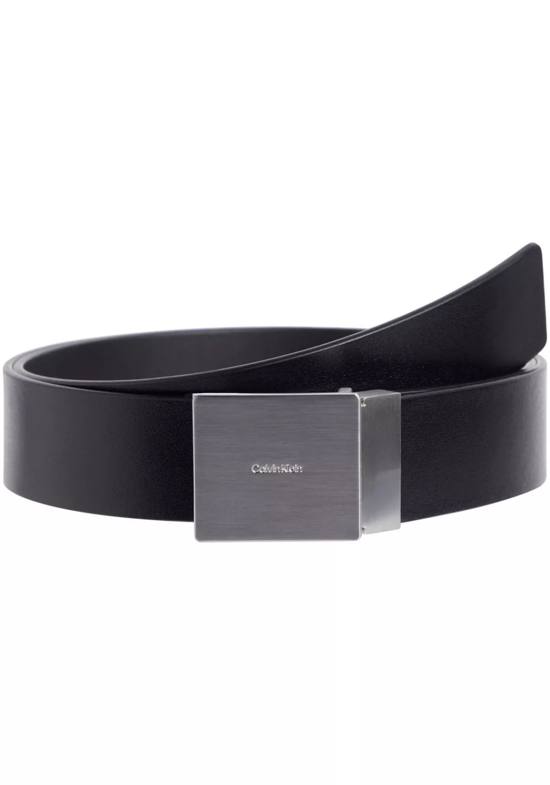 Calvin Klein Ledergürtel "ADJ CASUAL PLAQUE 35MM", Logoprägung, Klickschnal günstig online kaufen