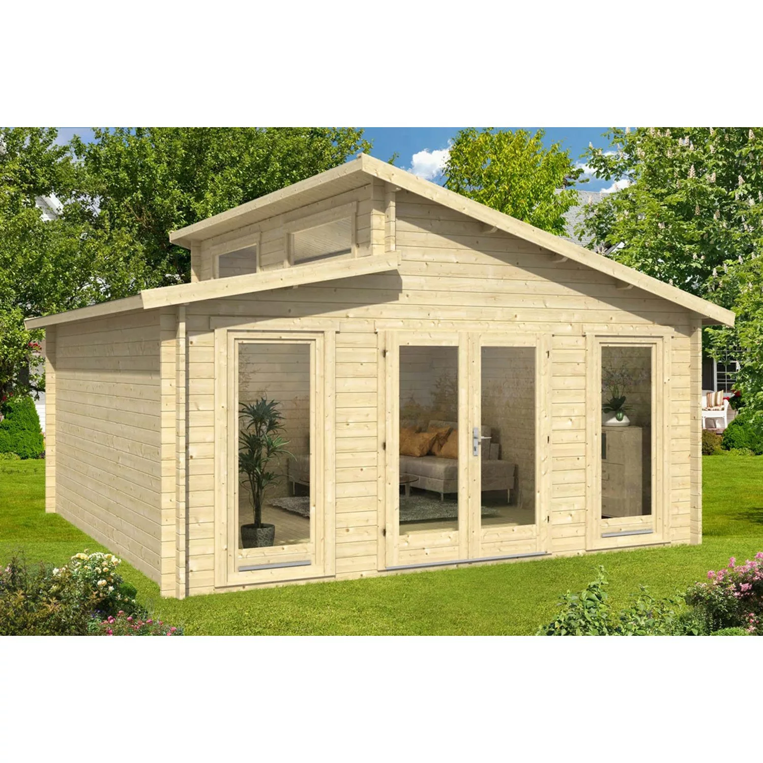 Alpholz Gartenhaus/Gerätehaus Narvig-B Pultdach 520 cm x 520 cm Braun günstig online kaufen