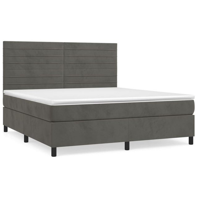 vidaXL Bettgestell Boxspringbett mit Matratze Dunkelgrau 180x200 cm Samt Be günstig online kaufen