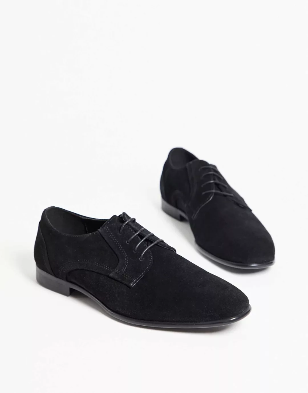 ASOS DESIGN – Derby-Schuhe aus schwarzem Wildleder günstig online kaufen
