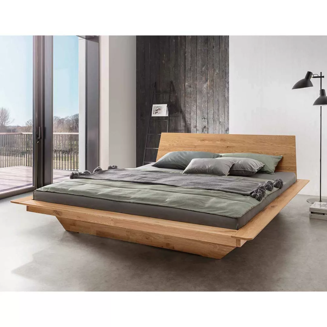 Bettgestell Doppelbett aus Wildeiche Massivholz 224 cm tief günstig online kaufen