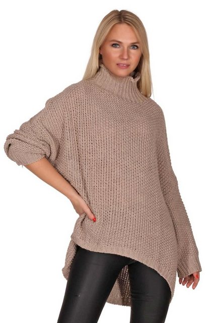 Charis Moda Longpullover Strickpullover Turtelneck Vorne kurz Hinten lang C günstig online kaufen