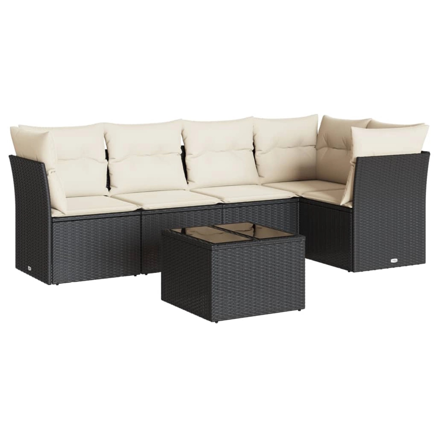 vidaXL 6-tlg Garten-Sofagarnitur mit Kissen Schwarz Poly Rattan Modell 98 günstig online kaufen