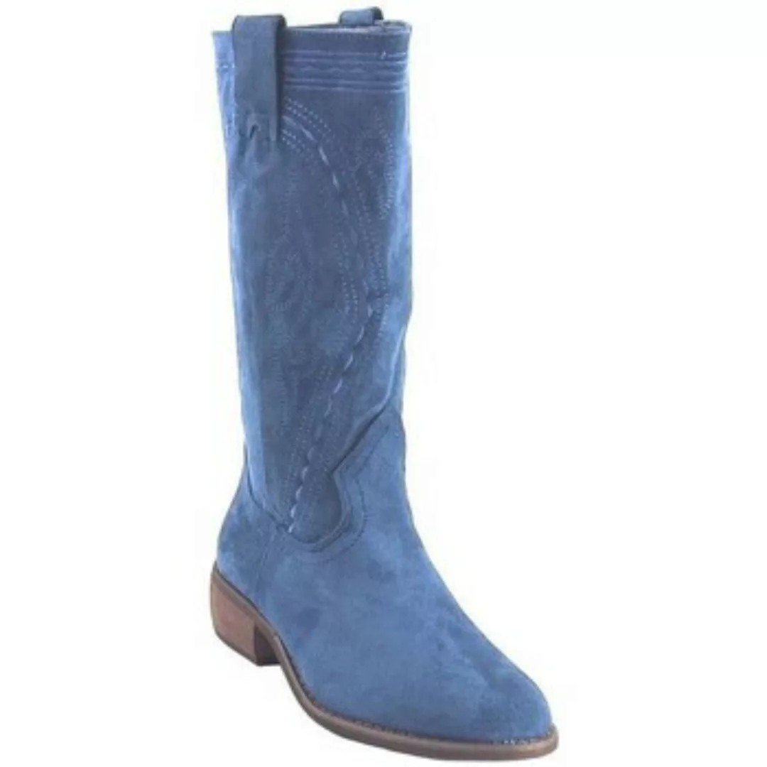 Bienve  Schuhe a2462 blauer Damenstiefel günstig online kaufen