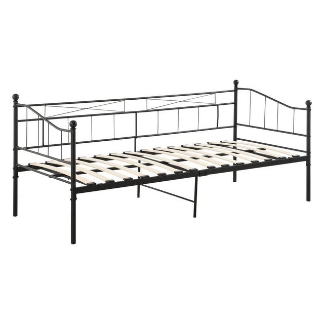 en.casa Metallbett, »Arjeplog« Tagesbett Bettgestell 90x200cm Schwarz günstig online kaufen