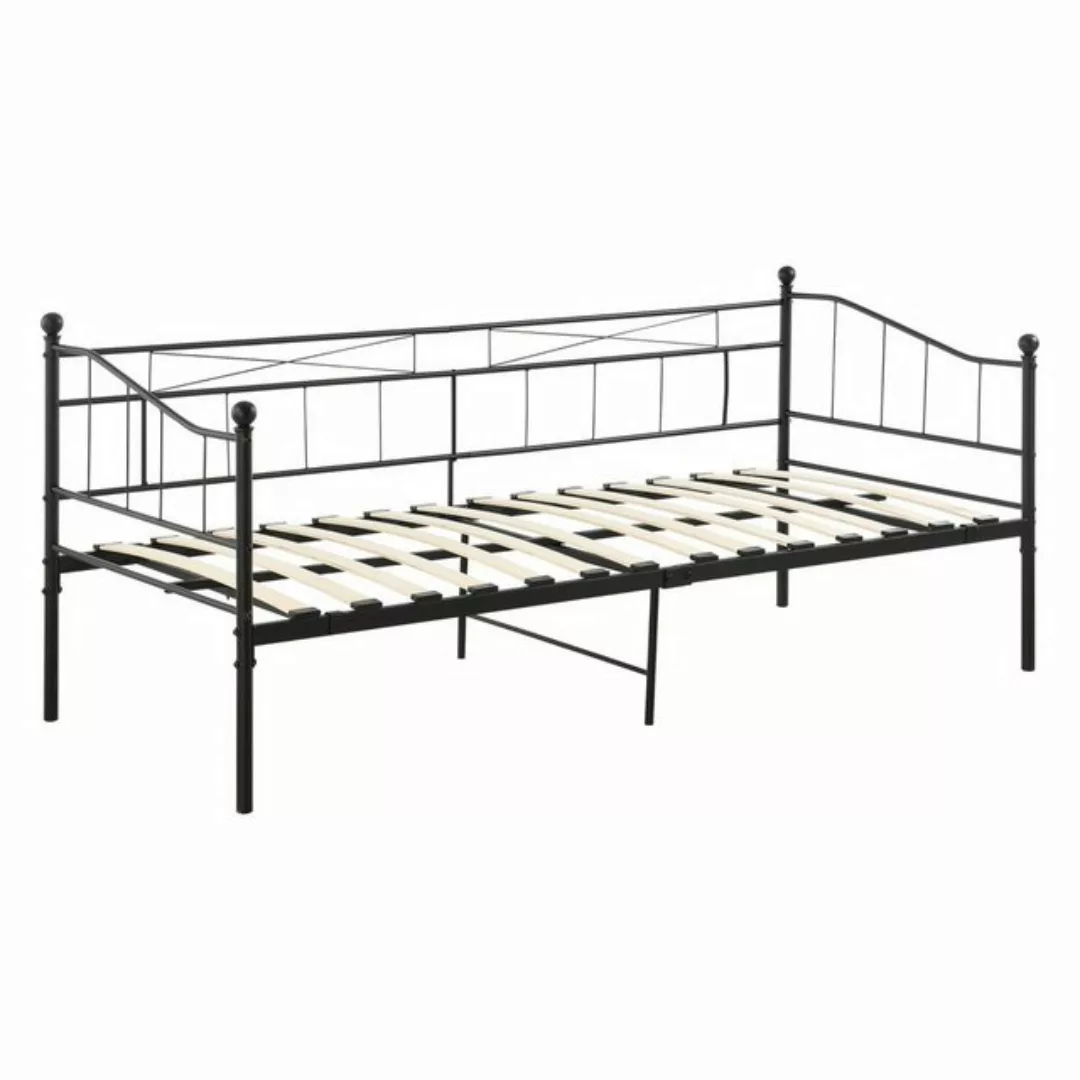 en.casa Metallbett, »Arjeplog« Tagesbett Bettgestell 90x200cm Schwarz günstig online kaufen