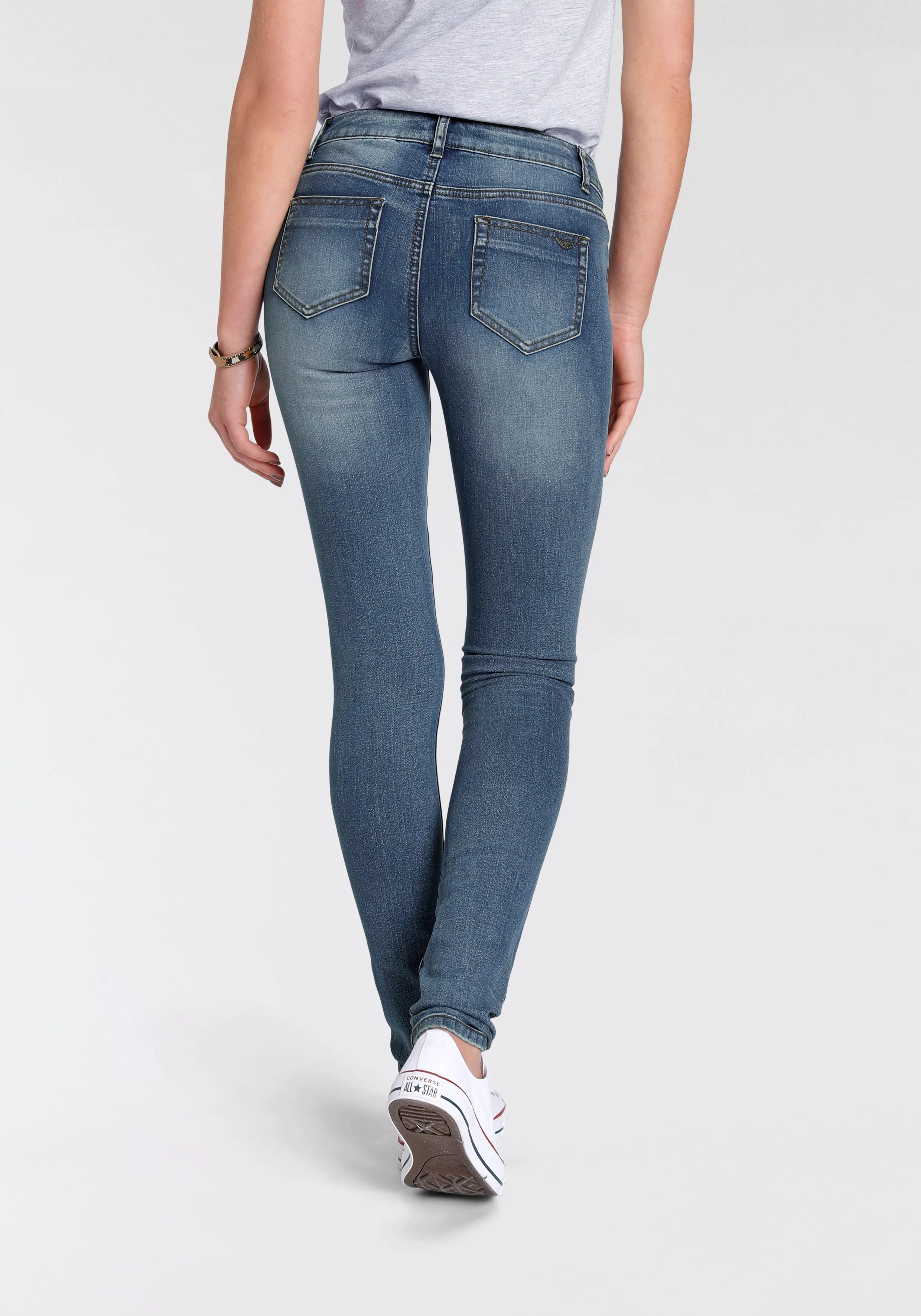 Arizona Skinny-fit-Jeans mit Keileinsätzen extra-enger Beinschnitt, niedrig günstig online kaufen